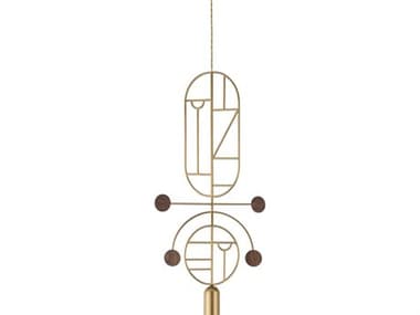 Nomon Wooden Dots 1-Light Brass Blue White Turquoise Geometric Pendant NOMWDCS08