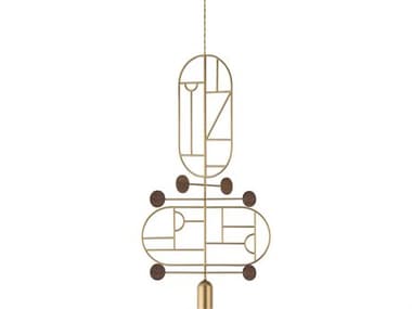 Nomon Wooden Dots 1-Light Brass Blue White Turquoise Geometric Pendant NOMWDCS13
