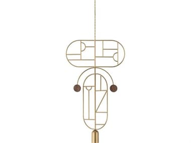 Nomon Wooden Dots 1-Light Brass Walnut Geometric Pendant NOMWDS09