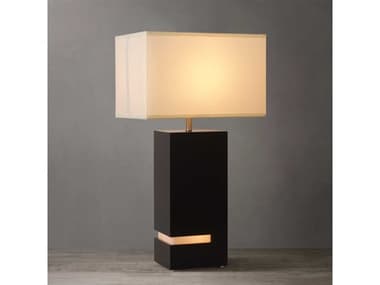 Nova Zen Ebony Weathered Brass White Linen Buffet Lamp NOV100284BG