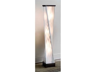 Nova Torque 54&quot; Tall Ebony Silver Fabric String White Floor Lamp NOV10039DB