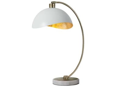 Nova Luna Bella Weathered Brass White Steel Desk Lamp NOV1011017WH