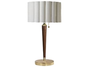 Nova Scalloped Weathered Brass & Walnut Buffet Lamp NOV1011802WB