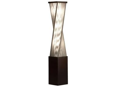 Nova Torque 54&quot; Tall Espresso Satin Nickel Silver Fabric String Brown Floor Lamp NOV11038