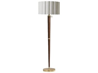 Nova Scalloped Weathered Brass & Walnut Floor Lamp NOV2011802WB