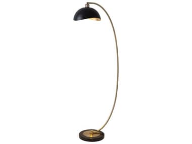 Nova Luna Bella 60&quot; Tall Weathered Brass Black Steel Gold Floor Lamp NOV2110744BG