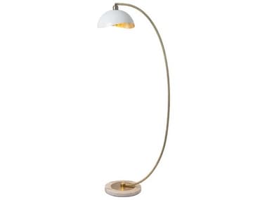 Nova Luna Bella 60&quot; Tall Weathered Brass White Steel Gold Floor Lamp NOV2110744WG