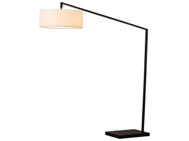 Nova Stretch 87" Tall Black Dark Brown White Linen Floor Lamp NOV2110923