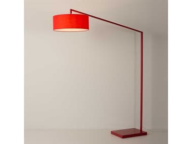 Nova Stretch 87" Tall Red Linen Floor Lamp NOV2110925