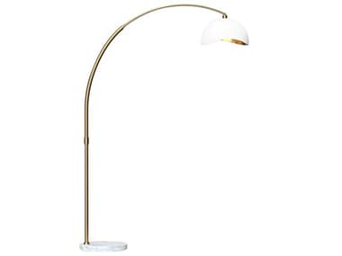 Nova Luna Bella 92&quot; Tall Weathered Brass White Steel Floor Lamp NOV2111017WH