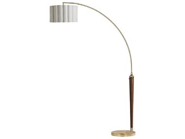 Nova Scalloped Weathered Brass & Walnut Floor Lamp NOV2111802WB