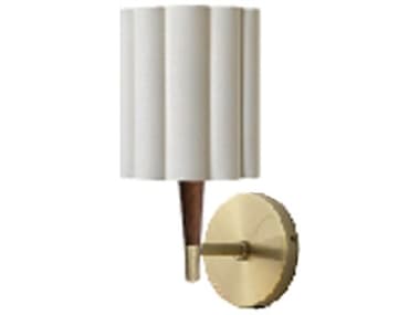 Nova Scalloped 1-Light Weathered Brass & Walnut Wall Sconce NOV3011802WB
