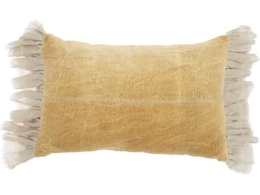 Nourison Mina Victory Sofia 14" x 22" Yellow Pillow NR798019072759