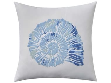 Nourison Mina Victory Lifestyle Raised Print Nautilu 18" x 18" White Pillow NR798019088637