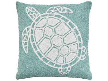 Nourison Mina Victory Outdoor Turquoise Emb Sea Turtle Pillow NR798019089597