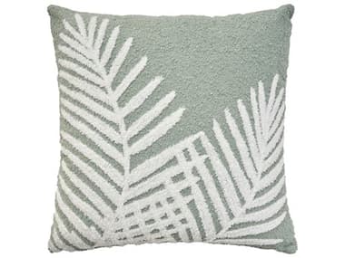 Nourison Mina Victory Outdoor Aqua Emb Palm Leaf Pillow NR798019089610