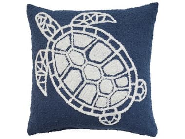 Nourison Mina Victory Outdoor Navy Emb Sea Turtle Pillow NR798019089979