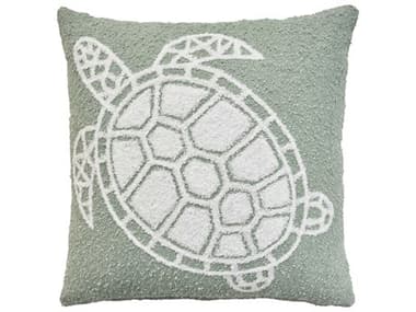 Nourison Mina Victory Outdoor Aqua Emb Sea Turtle Pillow NR798019089986