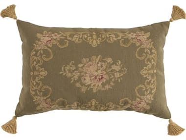 Nourison Mina Victory Vintage Floral Center 20" x 30" Sage Pillow NR798019091392