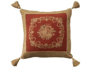 Nourison Mina Victory Vintage Floral Center 17" x 17" Coral Pillow NR798019091460