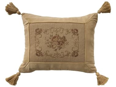 Nourison Mina Victory Vintage Floral Center 14" x 18" Beige Pillow NR798019091682