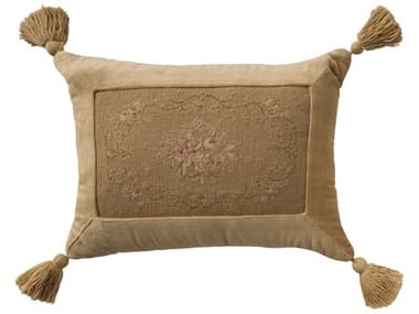 Nourison Mina Victory Vintage Oval Floral Border 14" x 18" Blush Pillow NR798019091705