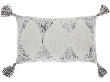 Nourison Nicole Curtis Pillow Charcoal 12'' x 20'' Pillow NRAA018CHARC