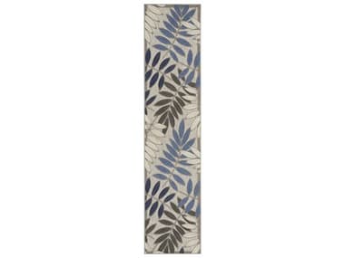 Nourison Aloha Floral Runner Area Rug NRALH18GRYBLRUN