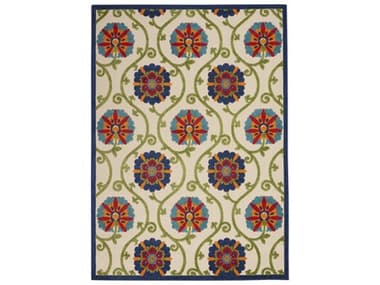 Nourison Aloha Floral Area Rug NRALH19BLUMT