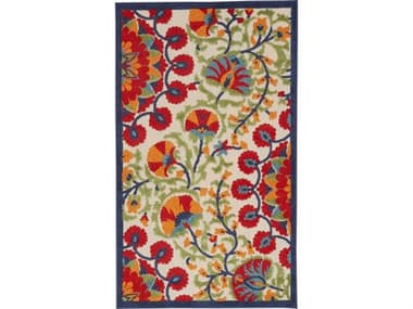 Nourison Aloha Floral Area Rug NRALH20REDMT