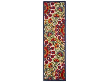 Nourison Aloha Floral Runner Area Rug NRALH20REDMTRUN