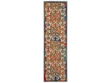 Nourison Aloha Damask Runner Area Rug NRALH21MULTIRUN