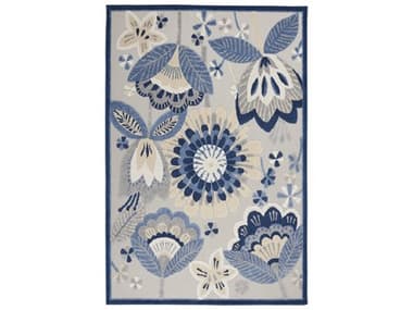 Nourison Aloha Bordered Area Rug NRALH25BLGRY