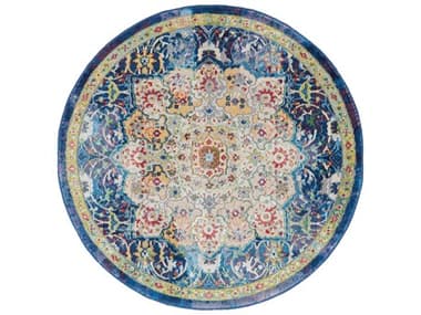 Nourison Ankara Global Bordered Area Rug NRANR03BLUEROU