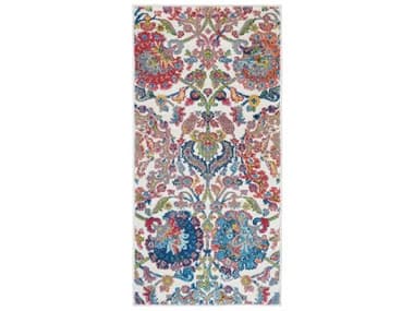 Nourison Ankara Global Floral Area Rug NRANR06IVBLUREC