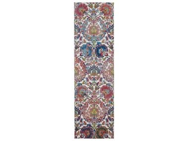 Nourison Ankara Global Floral Runner Area Rug NRANR06IVBLURUN