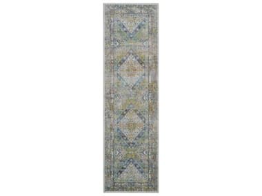 Nourison Ankara Global Bordered Runner Area Rug NRANR07BLGRERUN