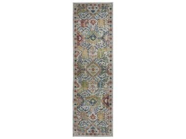 Nourison Ankara Global Bordered Runner Area Rug NRANR12GRYMTRUN