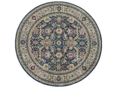 Nourison Ankara Global Bordered Area Rug NRANR13NAVMTROU