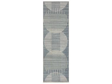 Nourison Astra Machine Washable Geometric Runner Area Rug NRASW03BLUERUN