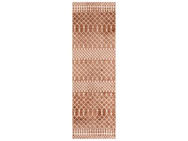 Nourison Astra Machine Washable Geometric Runner Area Rug NRASW10COPPRRUN