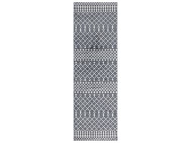 Nourison Astra Machine Washable Geometric Runner Area Rug NRASW10DENIMRUN