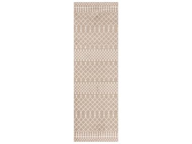 Nourison Astra Machine Washable Geometric Runner Area Rug NRASW10TAUPERUN