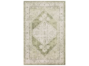 Nourison Astra Machine Washable Bordered Area Rug NRASW11IVGRNREC