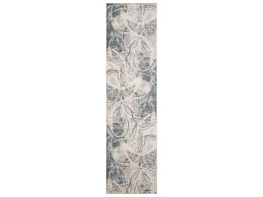 Nourison Astra Machine Washable Abstract Runner Area Rug NRASW14SILBLRUN