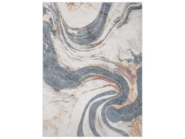 Nourison Astra Machine Washable Abstract Area Rug NRASW15IVBLUREC