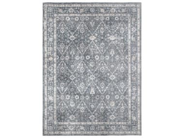 Nourison Astra Machine Washable Bordered Area Rug NRASW16DKBLUREC