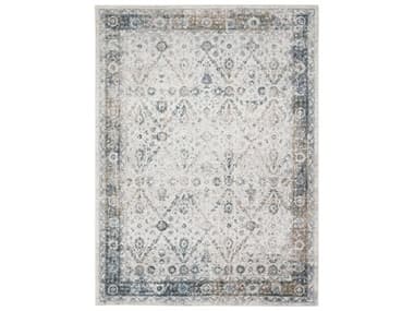 Nourison Astra Machine Washable Bordered Area Rug NRASW16IVBLUREC