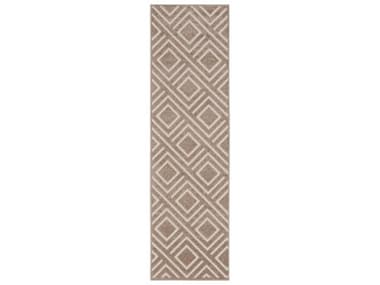 Nourison Care Free Geometric Runner Area Rug NRCAF03BROWNRUN