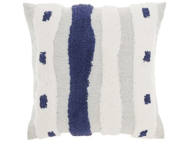 Nourison Life Styles Blue Ink 18'' x 18'' Pillow NRCN980BLINK